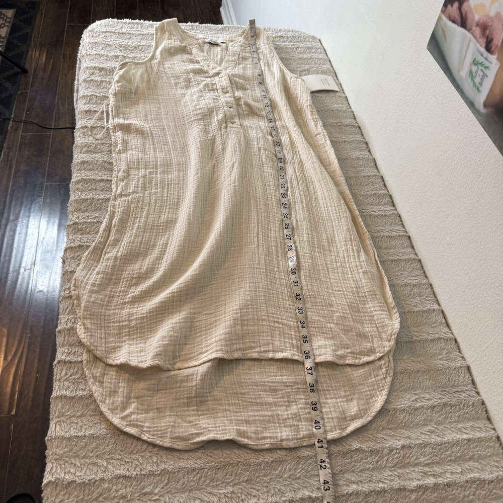 New Calligraphie Cream Textured Sleeveless Dress Open Sides‎ Womens Small - Picture 9 of 11